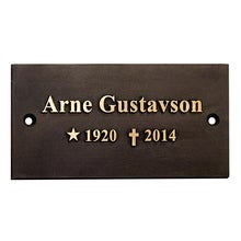 Graverad Brons Oxid Pos 140x70 mm 2 Hål