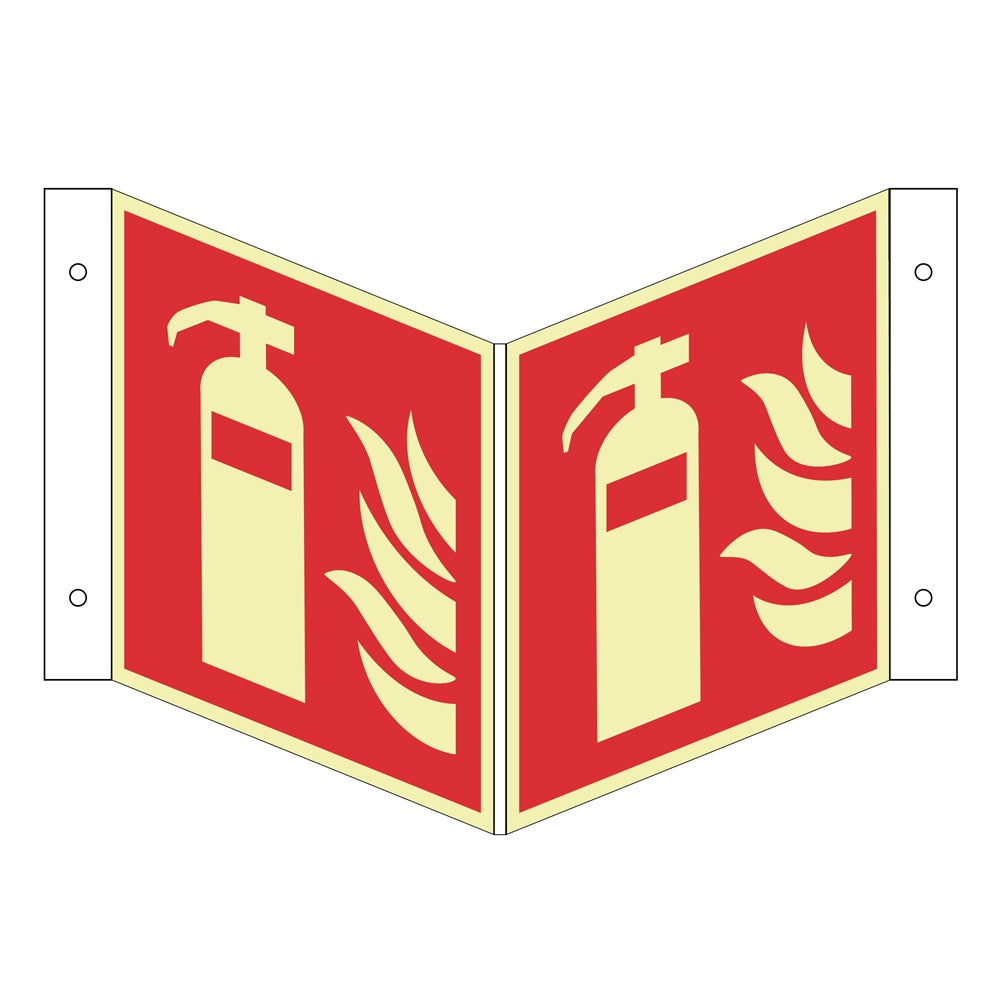 Brandskylt Brandsläckare plog 150x150 mm – Eft. Aluminium