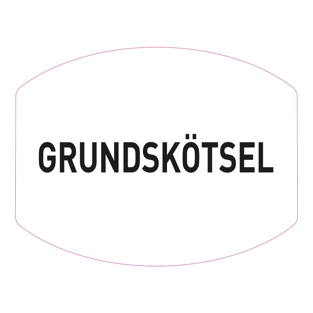 Plastskylt – Classic Variabel "Grundskötsel, Svart/Vit