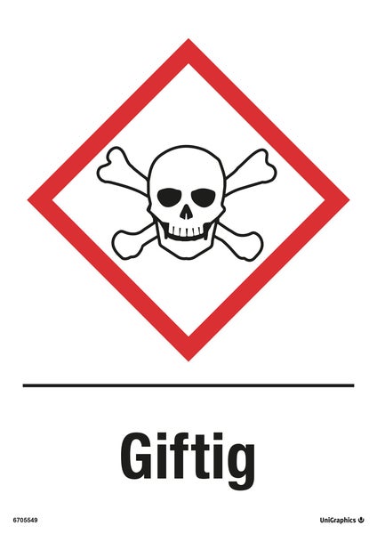 Varningsskylt Giftig 210x297 mm – Plast