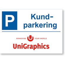 Parkeringsskylt Kundparkering 210x297 mm – inkl. 4-färg tillägg text/logo