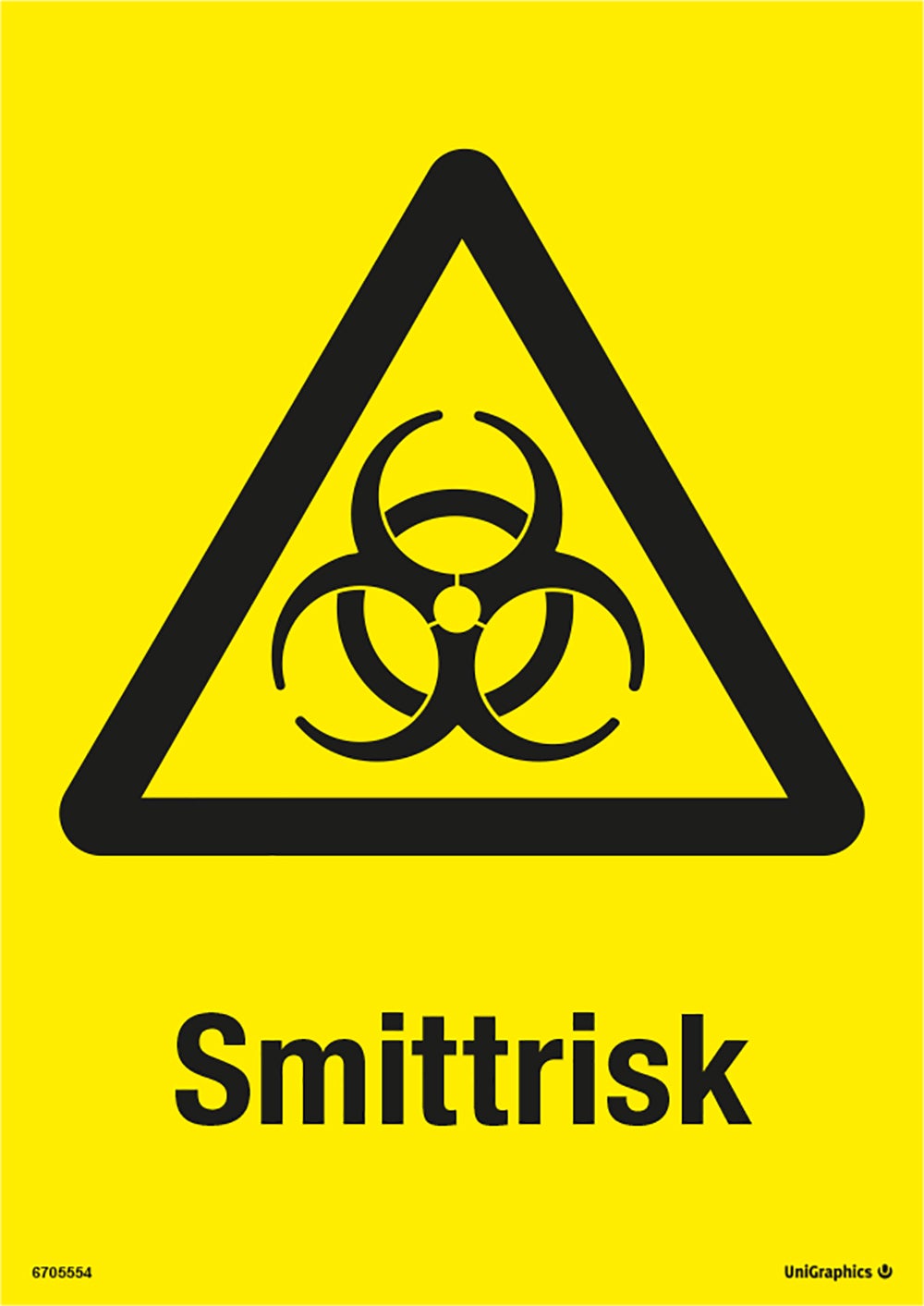 Varningsskylt Smittrisk 210x297 mm – Plast