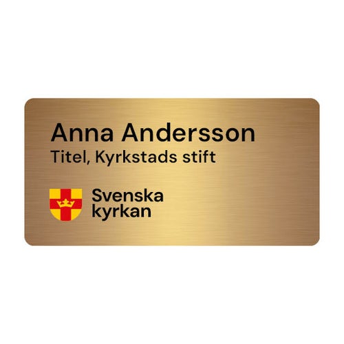 Namnbricka mässing, 60x30 mm, 4-färgs