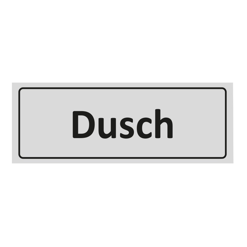 Trivsel- & Ordningsskylt Dusch 225x80 mm – Aluminium