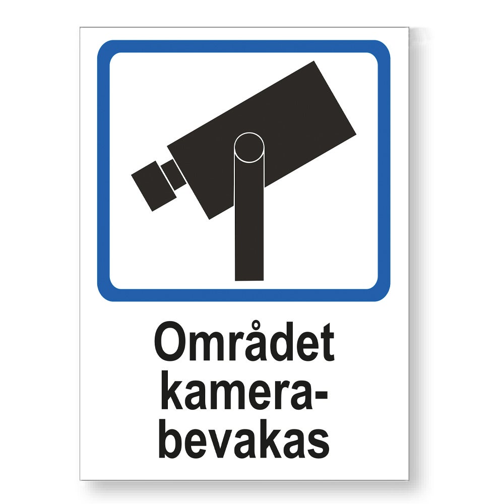 Trivsel- & Ordningsskylt Området kameraövervakas 210x148 mm – Plast
