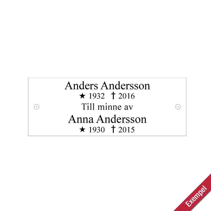 Bronsskylt 190x70 mm – Upphöjd gravyr