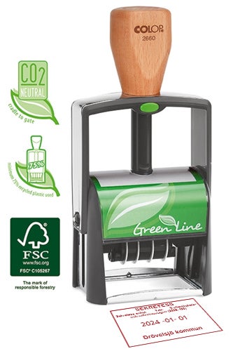 Stativstämpel 58x37 mm – Colop Green Line 2600, Röd