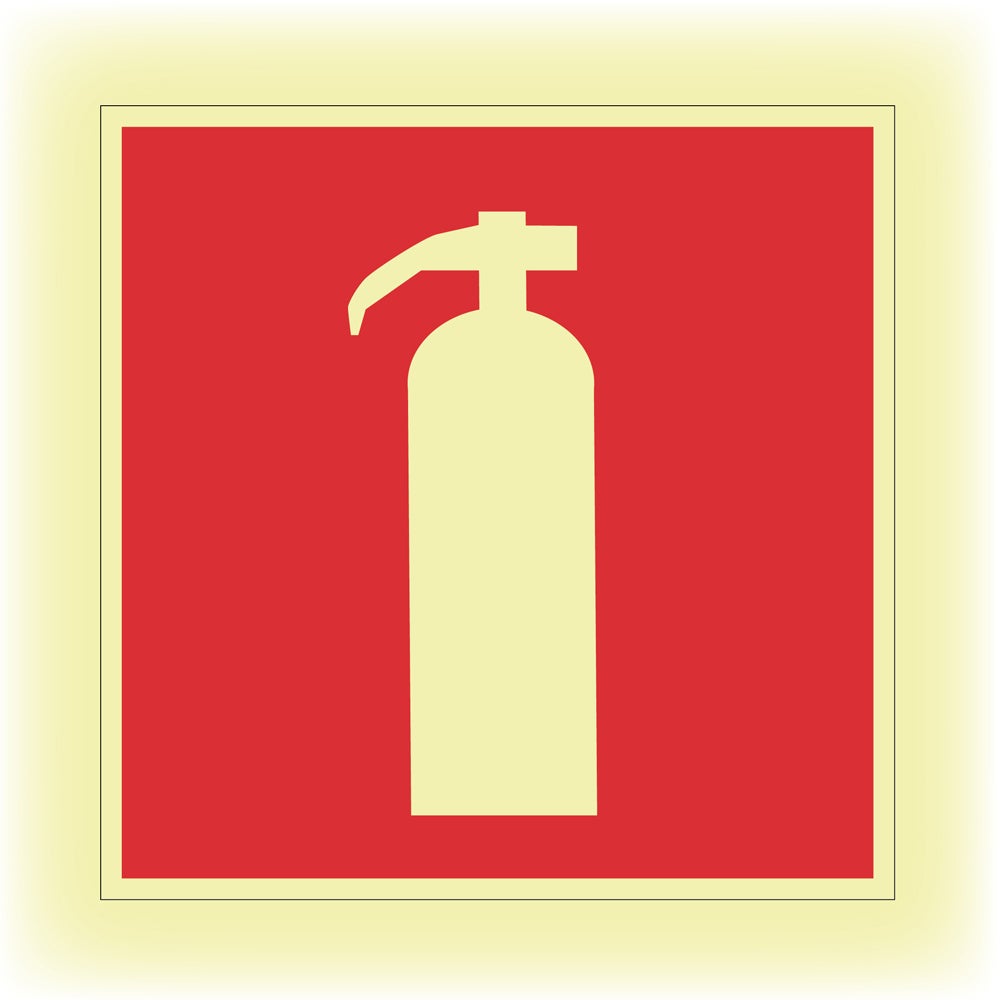 Brandskylt Brandsläckare 150x150 mm – Eft. Aluminium