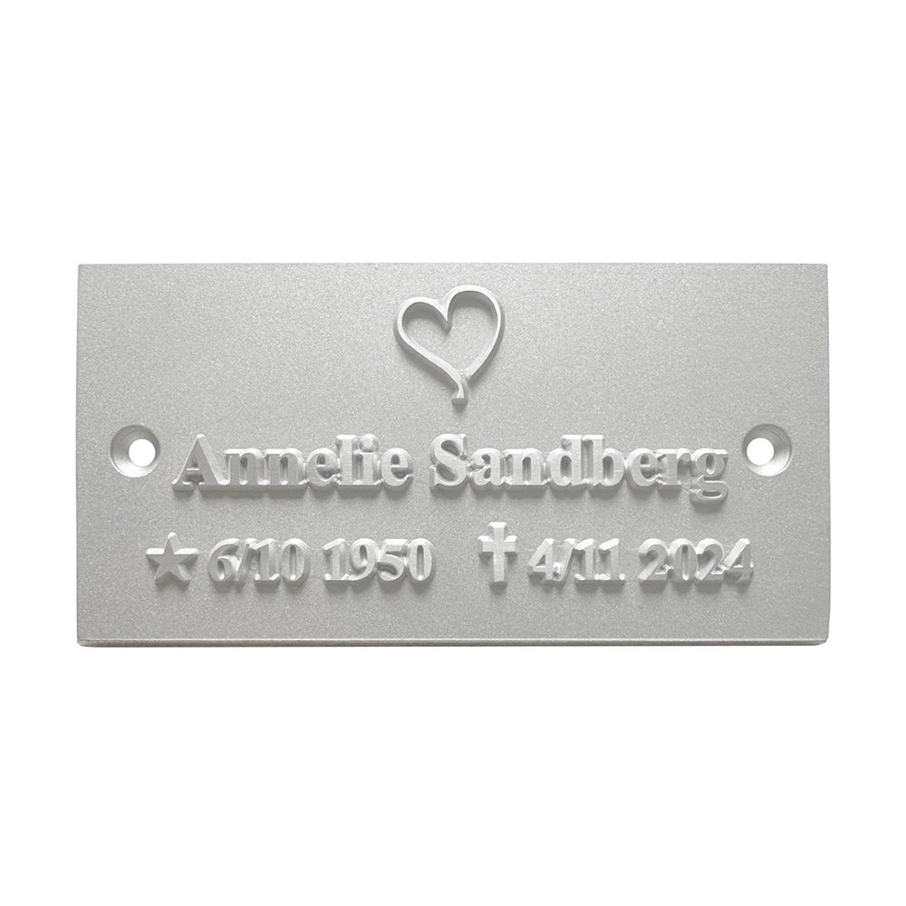 Skylt 120x60 mm – Upphöjd gravyr