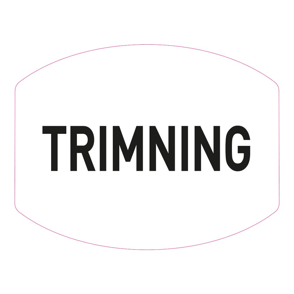 Plastskylt – Classic Variabel "Trimning", Svart/Vit