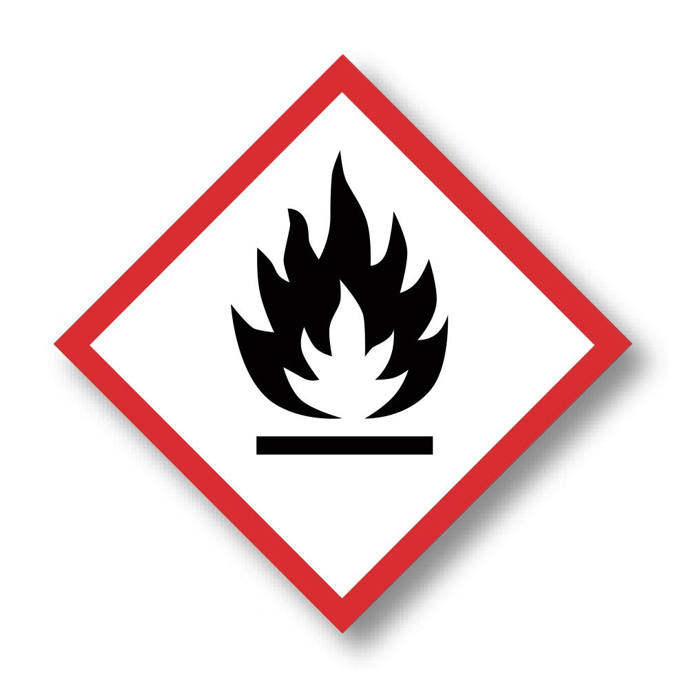 Kemisk risk dekal Brandfarliga ämnen 80x80 mm – Dekal