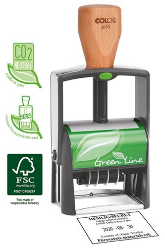 Stativstämpel 58x37 mm – Colop Green Line 2600, Svart