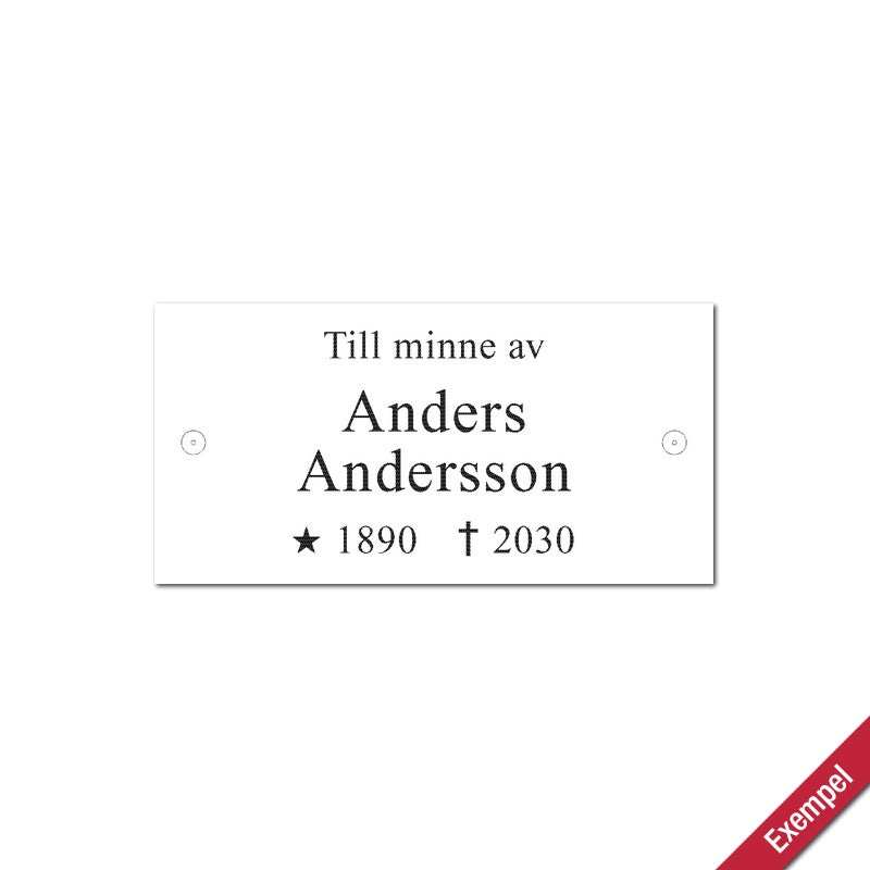 Graverad Alu Pos 140x70 mm 2 Hål