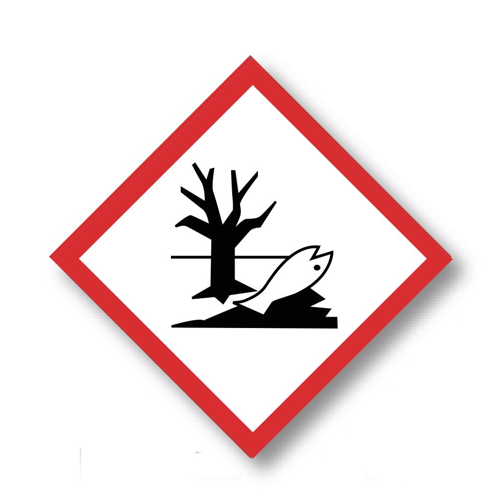 Kemisk risk dekal Miljöfarlig, 5st/fp 100x100 mm – Dekal