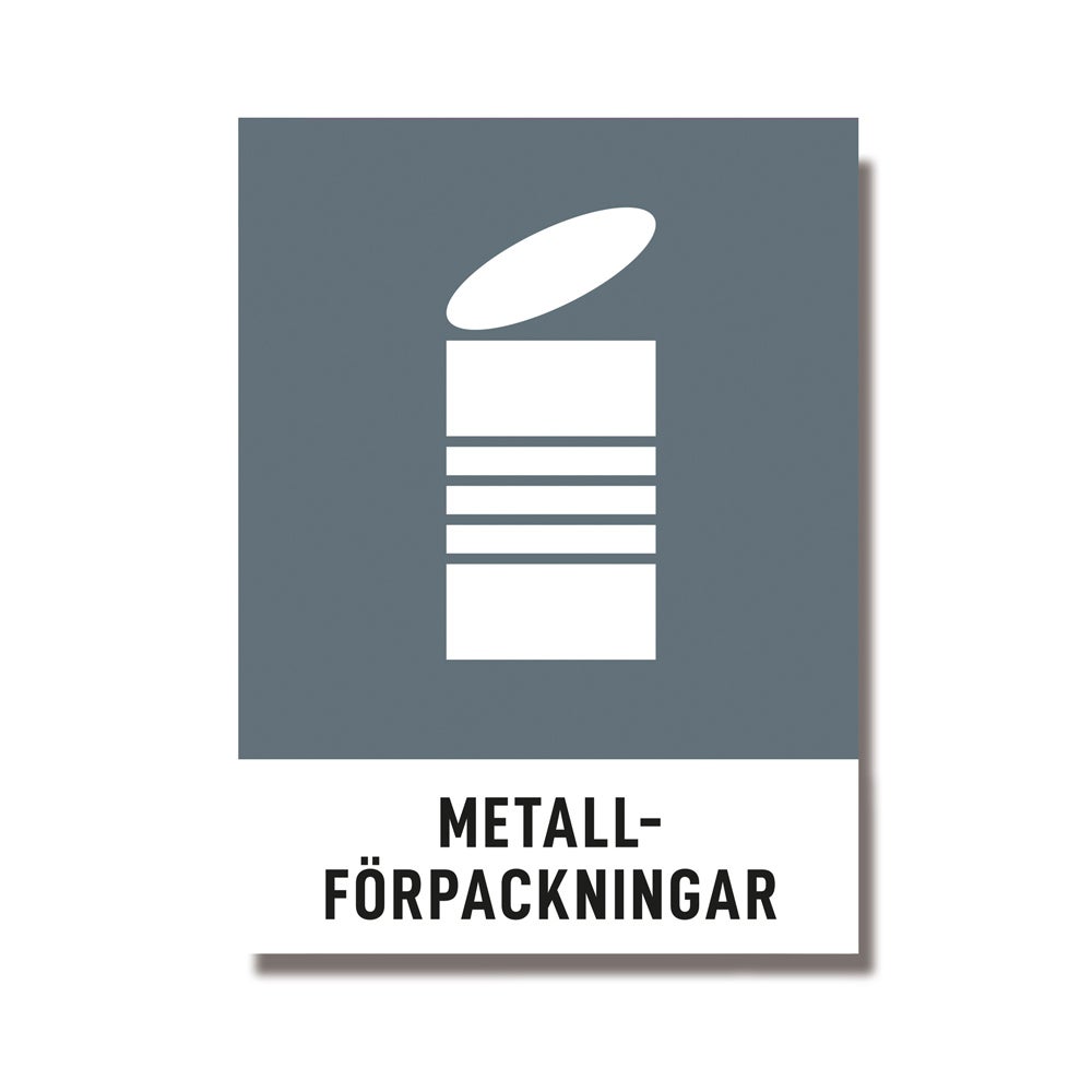 Återvinningsdekal Metallförpackningar 140x190 mm – 3st/fp.
