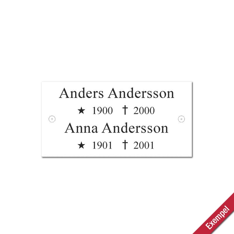 Graverad Alu Pos 140x70 mm 2 Hål