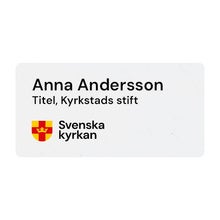 Namnbricka plast, 60x30 mm, Vit, 4-färgs