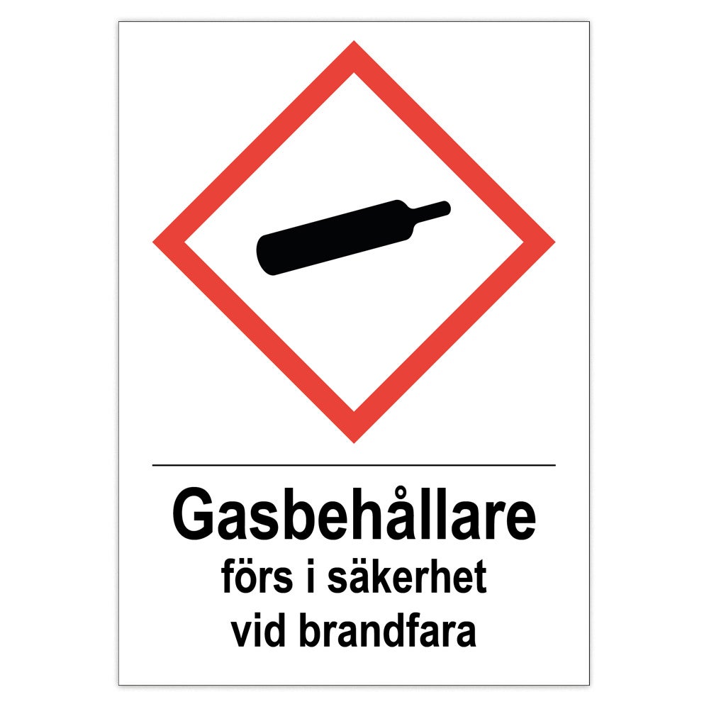 Kemisk risk skylt Gasbehållare 105x148 mm – Plast