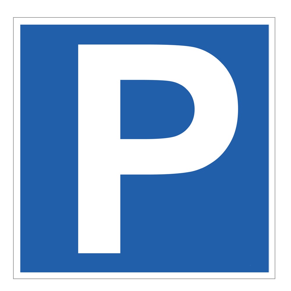 Trafikskylt Parkering privat 590x210 mm – Aluminium