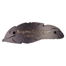 Bronsskylt 185x62 mm – Upphöjd, Fjäder