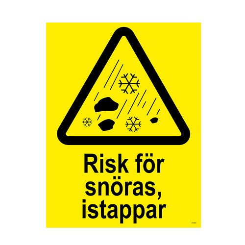 Varningsskylt Risk för snöras 297x420 mm – Aluminium