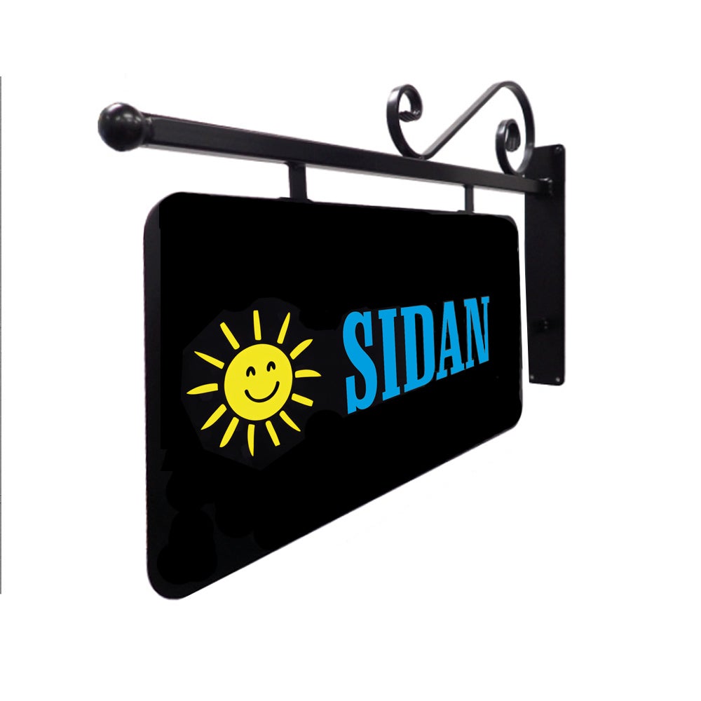 Smidesskylt 500x300 mm – Standard Rektangulär 4-färg, Svart