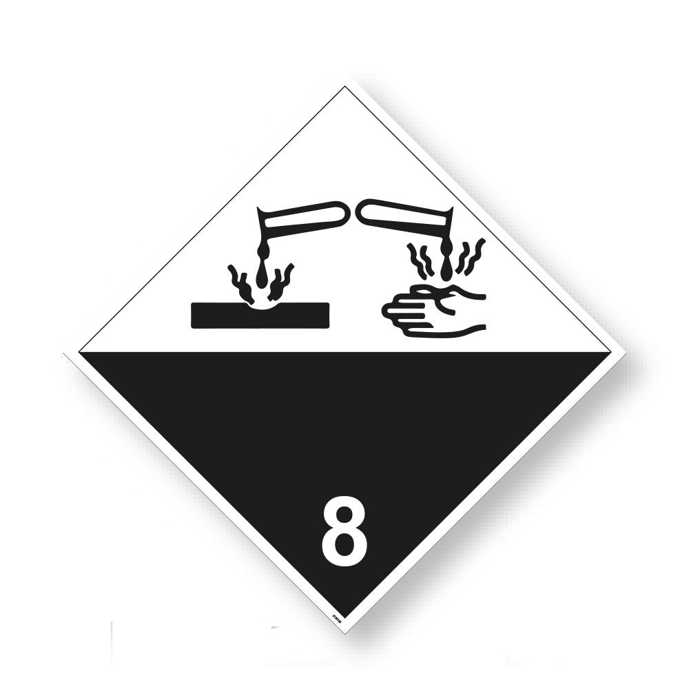 Kemisk risk dekal ADR Frätande ämne 300x300 mm – Dekal
