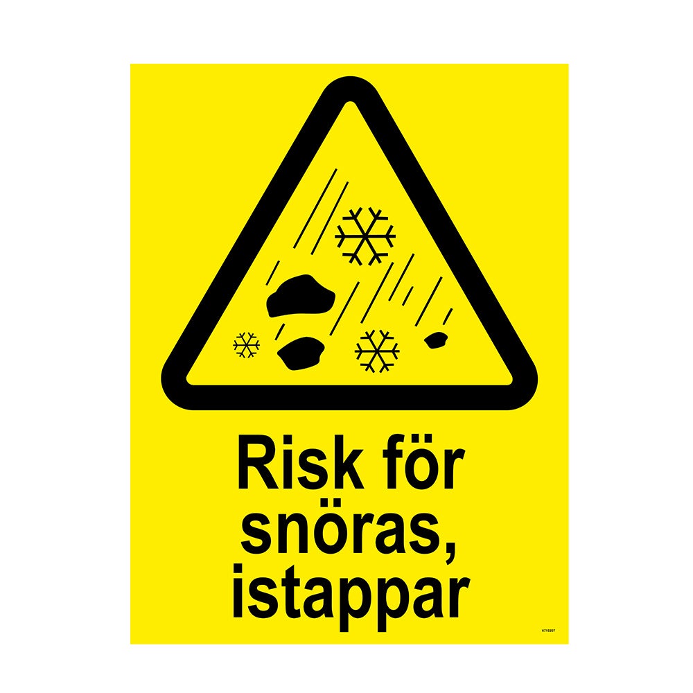 Varningsskylt Risk för snöras 210x297 mm – Aluminium
