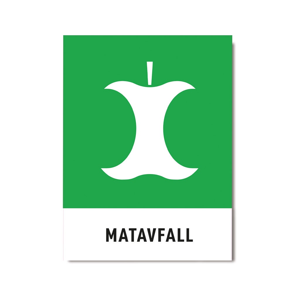 Återvinningsdekal Matavfall 140x190 mm – 3st/fp.