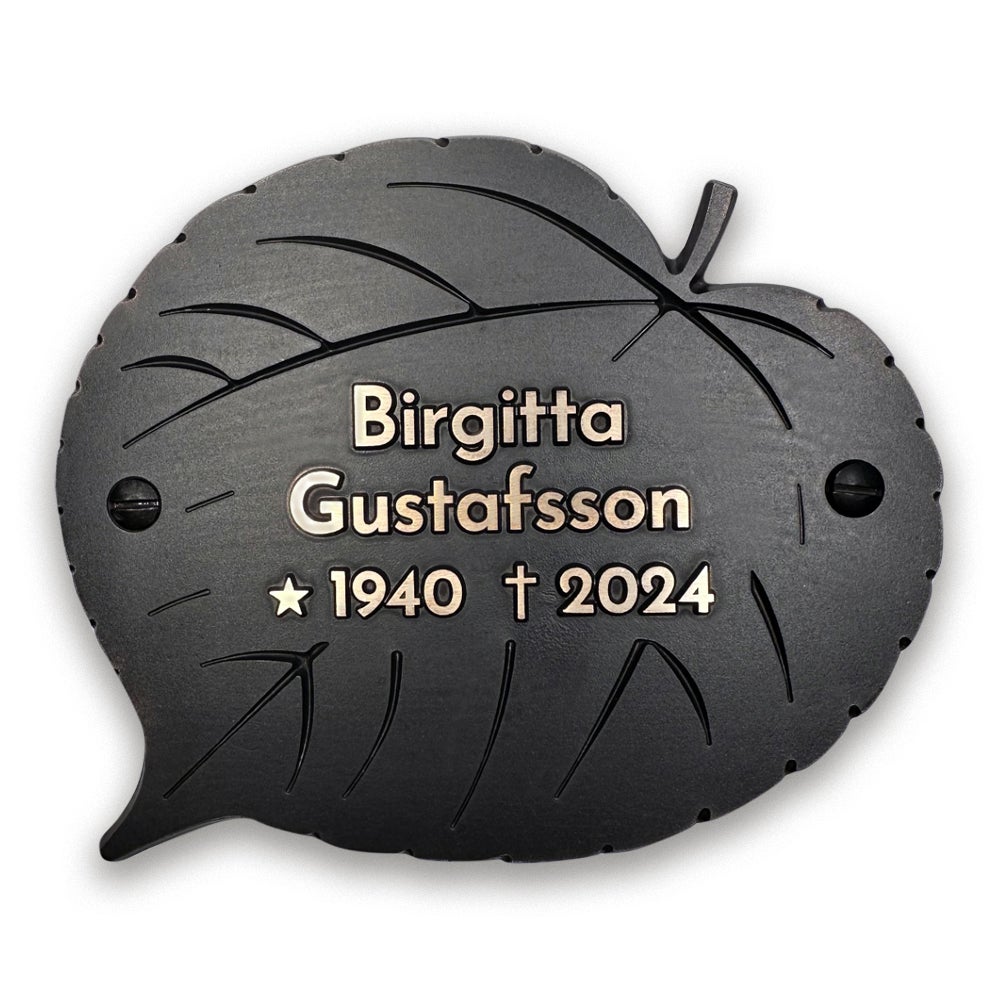 Bronsskylt 124x102 mm – Upphöjd, Lindlöv