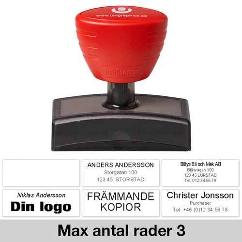 Stämpel 52x17 mm – UniStamp, Svart