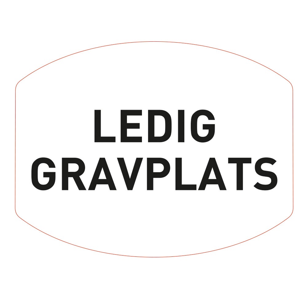 Plastskylt – Classic Variabel "Ledig gravplats", Svart/Vit