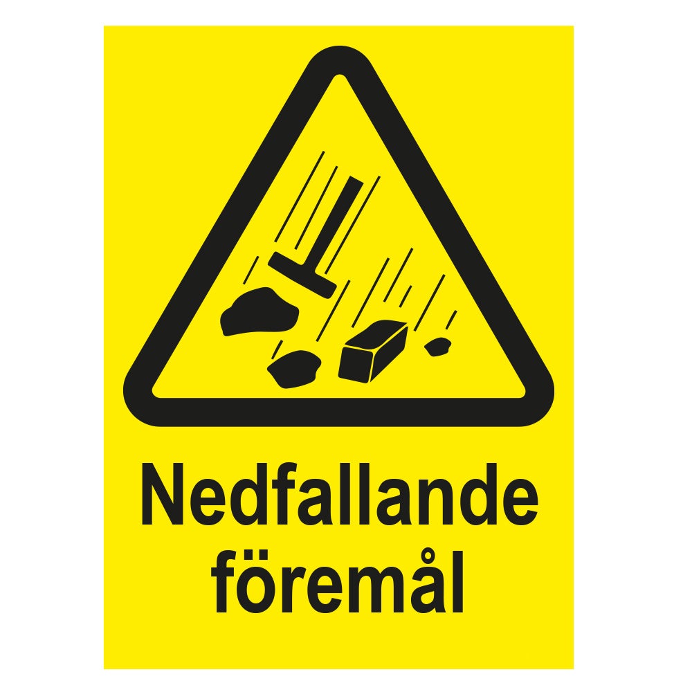Varningsskylt Nedfallande föremål 210x297 mm – Plast