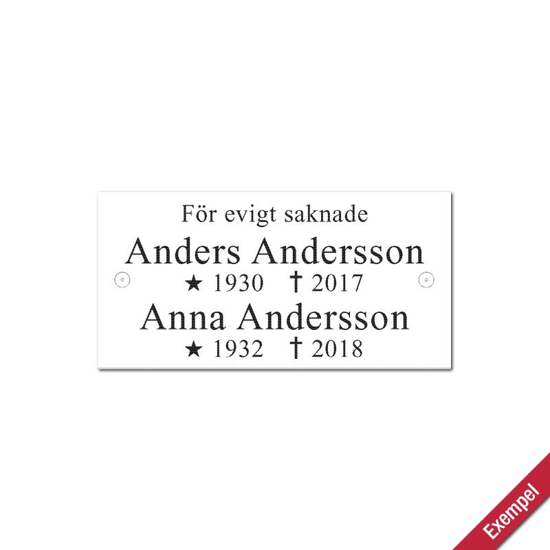 Graverad Alu Pos 140x70 mm 2 Hål