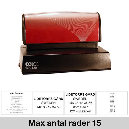 Stämpel 95x70 mm – Colop EOS 120, Svart (Svenskt Arkiv)