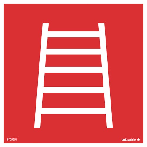 Skylt Brandstege 200x200 mm – Plast