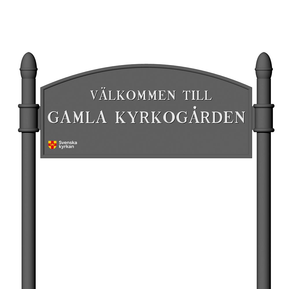 Smidesskylt 750x300 mm – Round Top