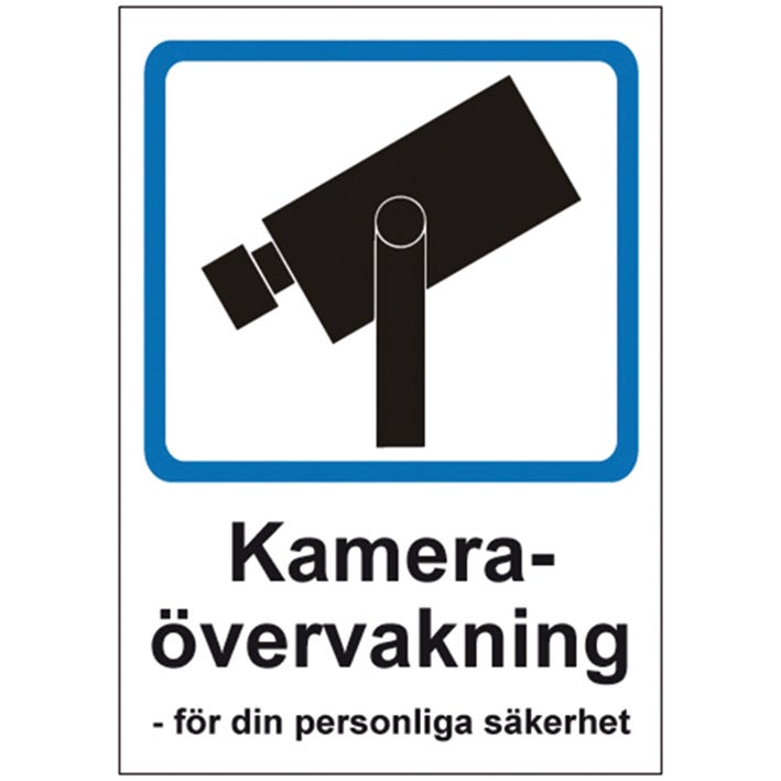 Trivsel- & Ordningsskylt Kameraövervakning 100x50 mm – Plast