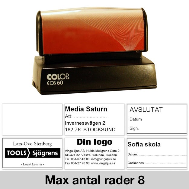 Stämpel 76x38 mm – Colop EOS 60, Blå