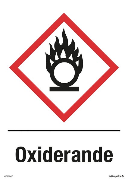 Varningsskylt Oxiderande 210x297 mm – Plast