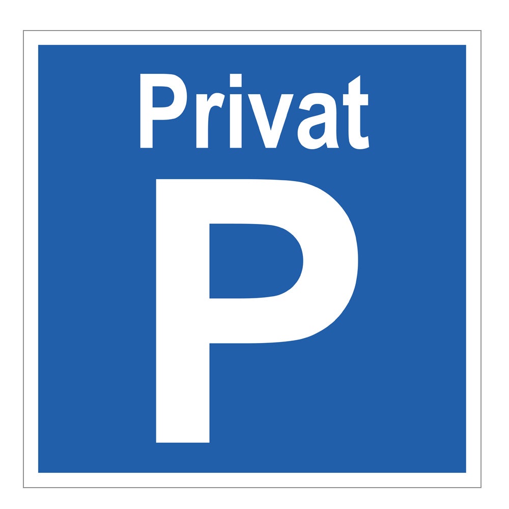 Trafikskylt Parkering privat 310x310 mm – Aluminium