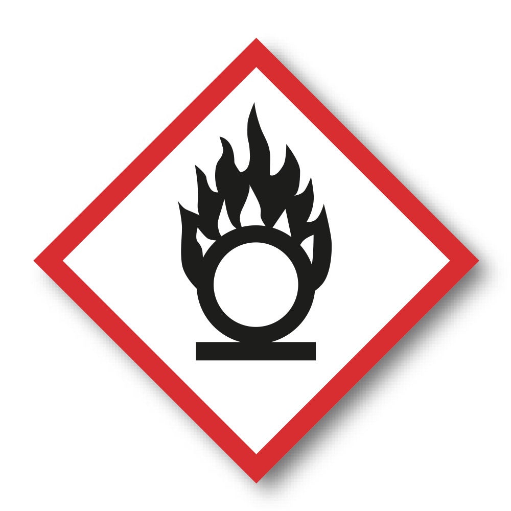 Kemisk risk dekal Oxiderande, 5st/fp 100x100 mm – Dekal