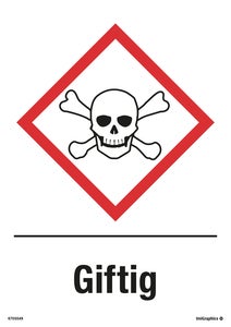 Varningsskylt Giftig 210x297 mm – Plast