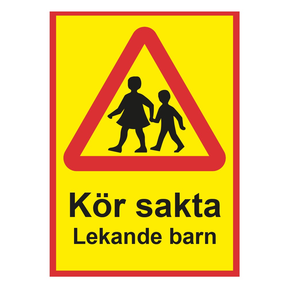 Varningsskylt Kör sakta 297x420 mm – Aluminium