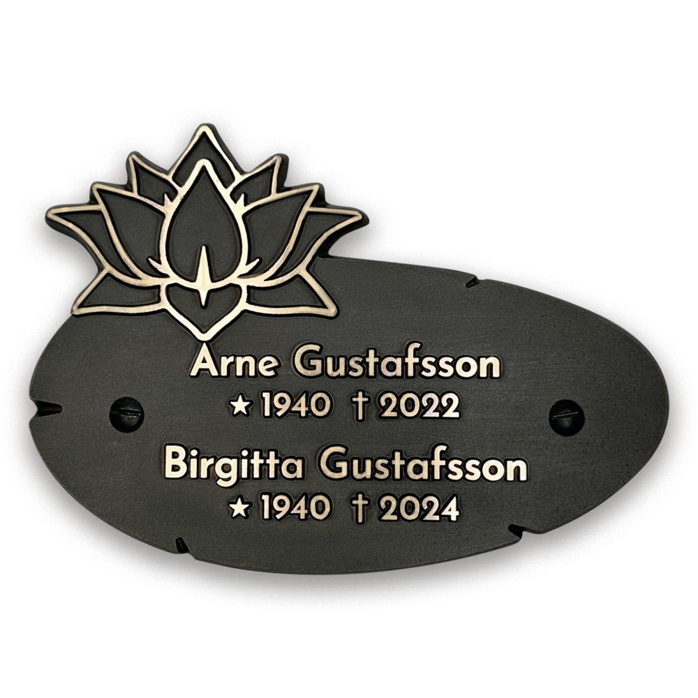 Bronsskylt 145x102 mm – Upphöjd, Lotus
