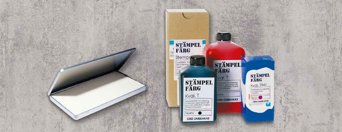 Tillbehör för stämplar som färg och dynor