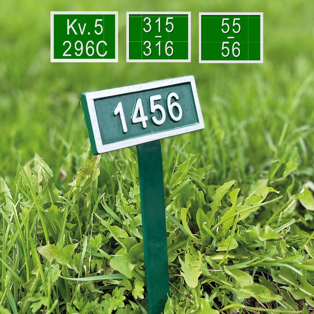 Gjuten skylt 70x56 mm – 2-rad