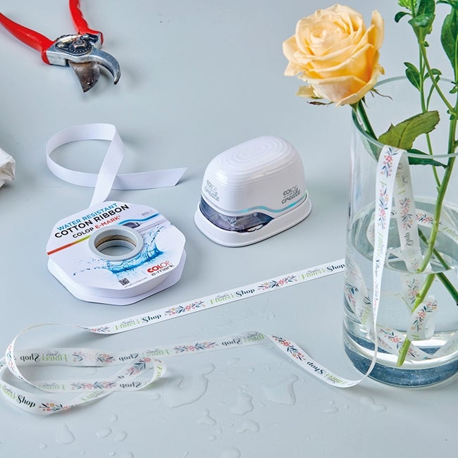 Colop e-mark, Vattenfast Bomullsband 15x25 m