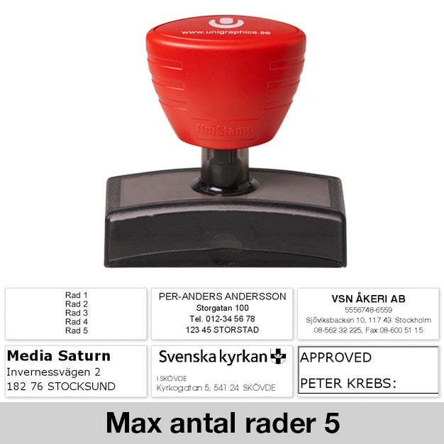 Stämpel 67x23 mm – UniStamp, Blå
