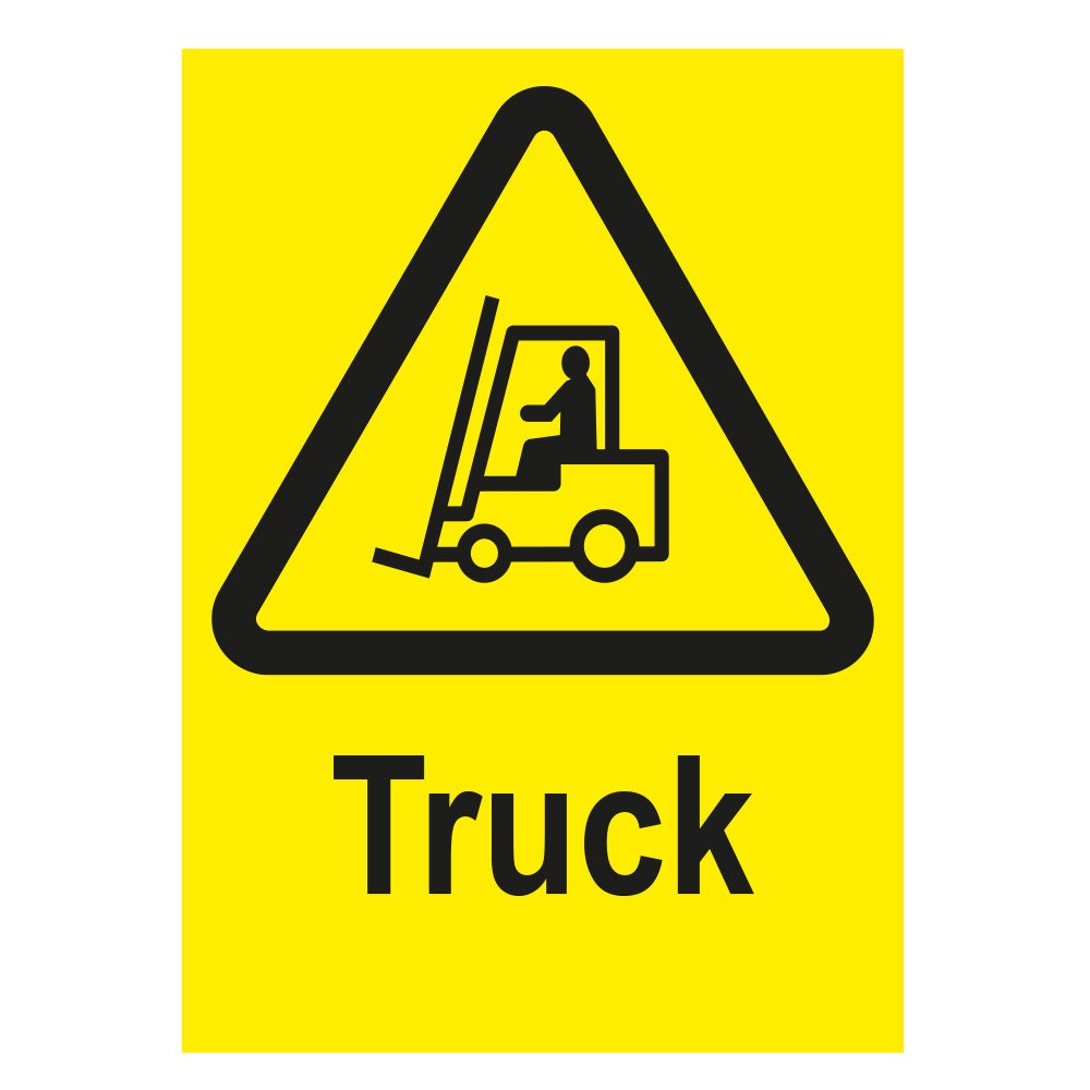 Varningsskylt Truck 210x297 mm – Plast